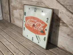 Vintage Coca Cola Fishtail Light Up Clock