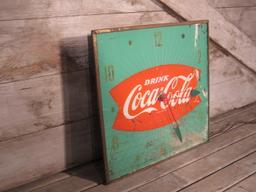 Vintage Coca Cola Fishtail Advertising Clock