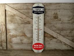 Vintage Prestone Anti Freeze Porcelain Thermometer