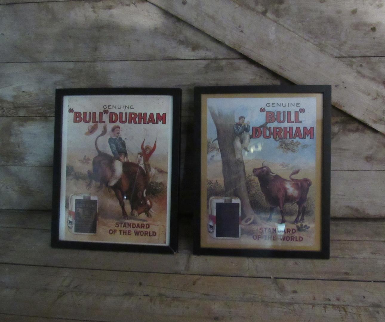 The Genuine "Bull" Durham Framed Replica Tobacco Prints