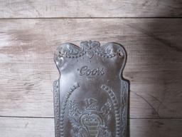 Vintage Coors Beers Copper/Brass Tin Plaque