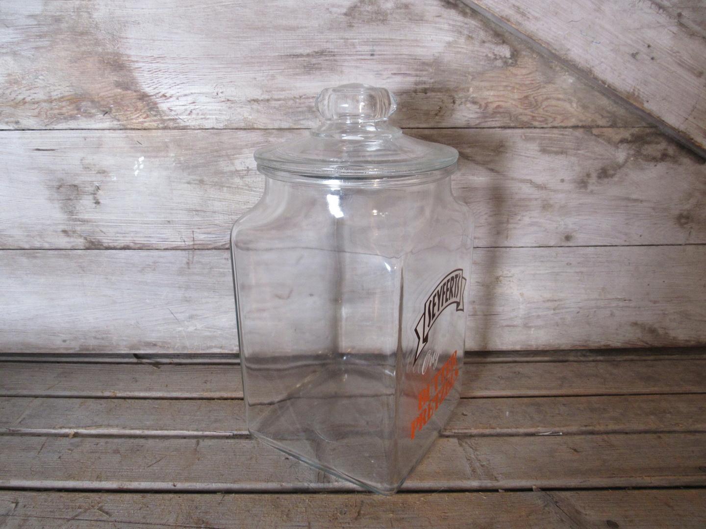 Vintage Seyferts Pretzels Glass Jar Canister