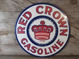 Red Crown Gasoline Replica Metal Advertising Sign