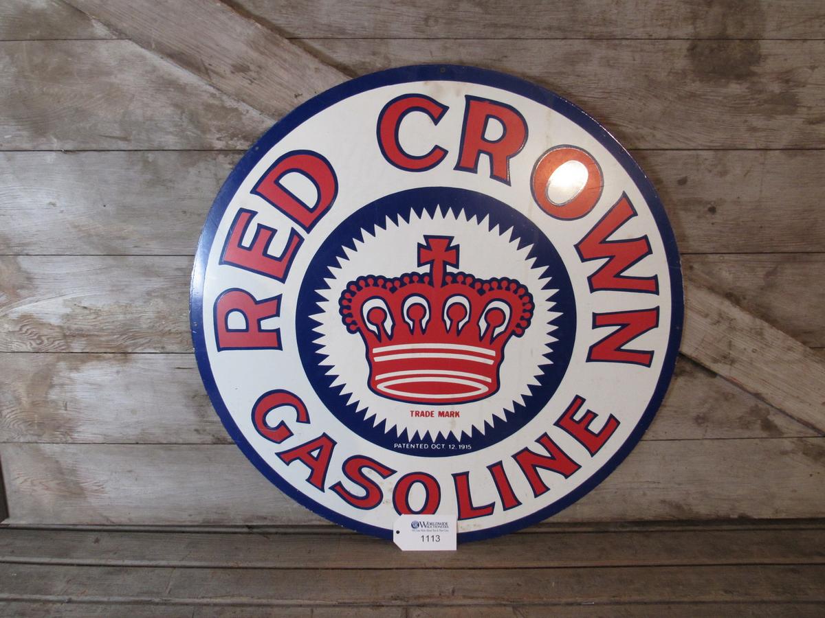 Red Crown Gasoline Replica Metal Advertising Sign