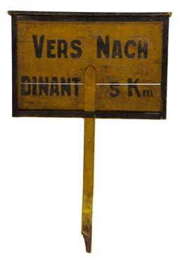 WWII Belgium Vers Nach Wood Road Sign - Salvaged from the Ardennes Battlefield