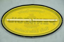 PENNZOIL Safe Lubrication Lighted Oval Embossed Plastic Sign