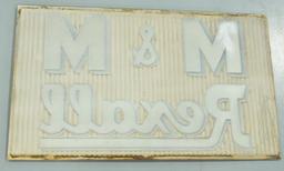 M&M Rexall Drug Store Embossed Plastic Sign