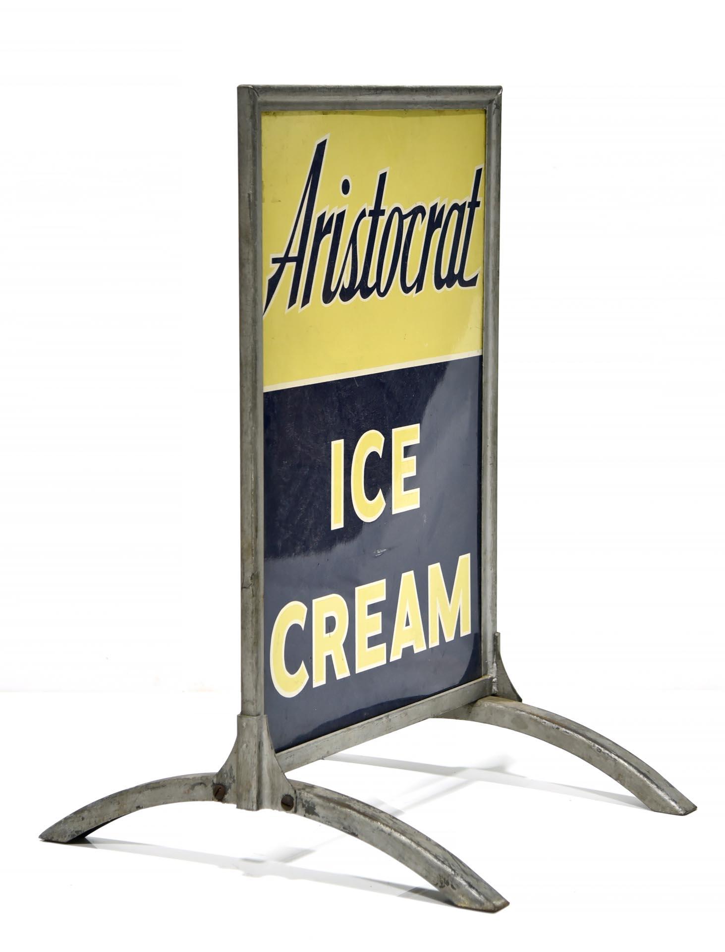 Aristocrat Ice Cream DS Metal Sidewalk Sign in Frame