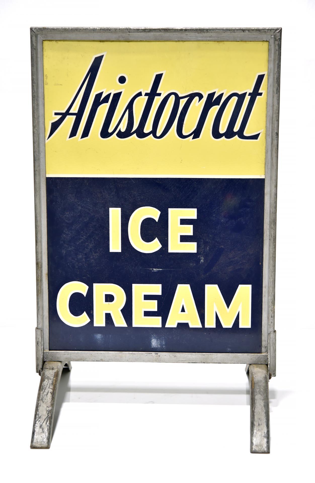 Aristocrat Ice Cream DS Metal Sidewalk Sign in Frame