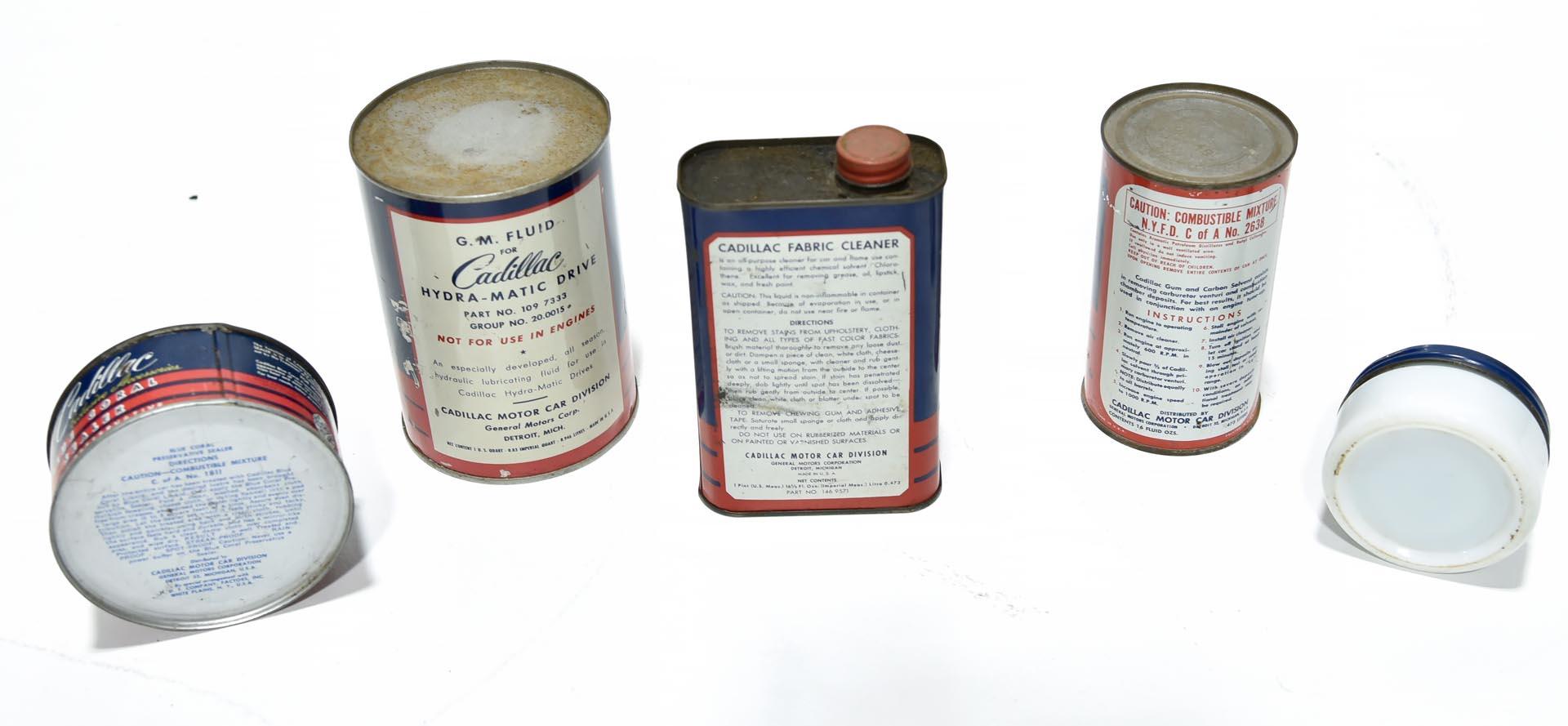 Lot of 5 Cadillac Automobile Cans