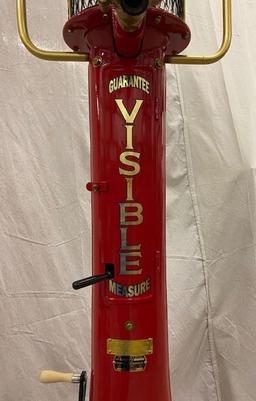 Professionally Restored 1923 Fry Red Crown Gasoline Gas Visible Gas Pump