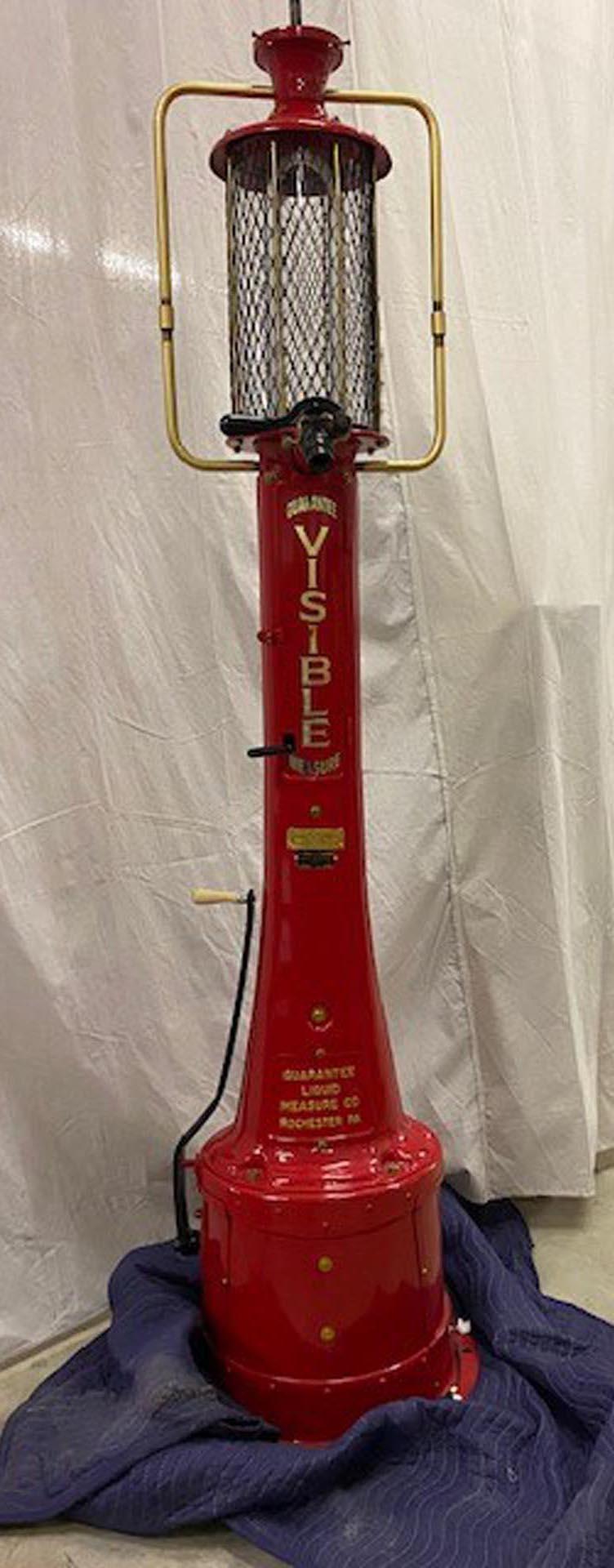 Professionally Restored 1923 Fry Red Crown Gasoline Gas Visible Gas Pump