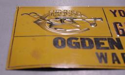 Hilled OLIVER Plow Ogden & Co Warwick, NY Embossed Tin Tacker Sign