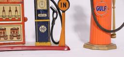 Marx Toys Gas Pump & Oil - Grease Island plus 2 Visible Collectable Pumps