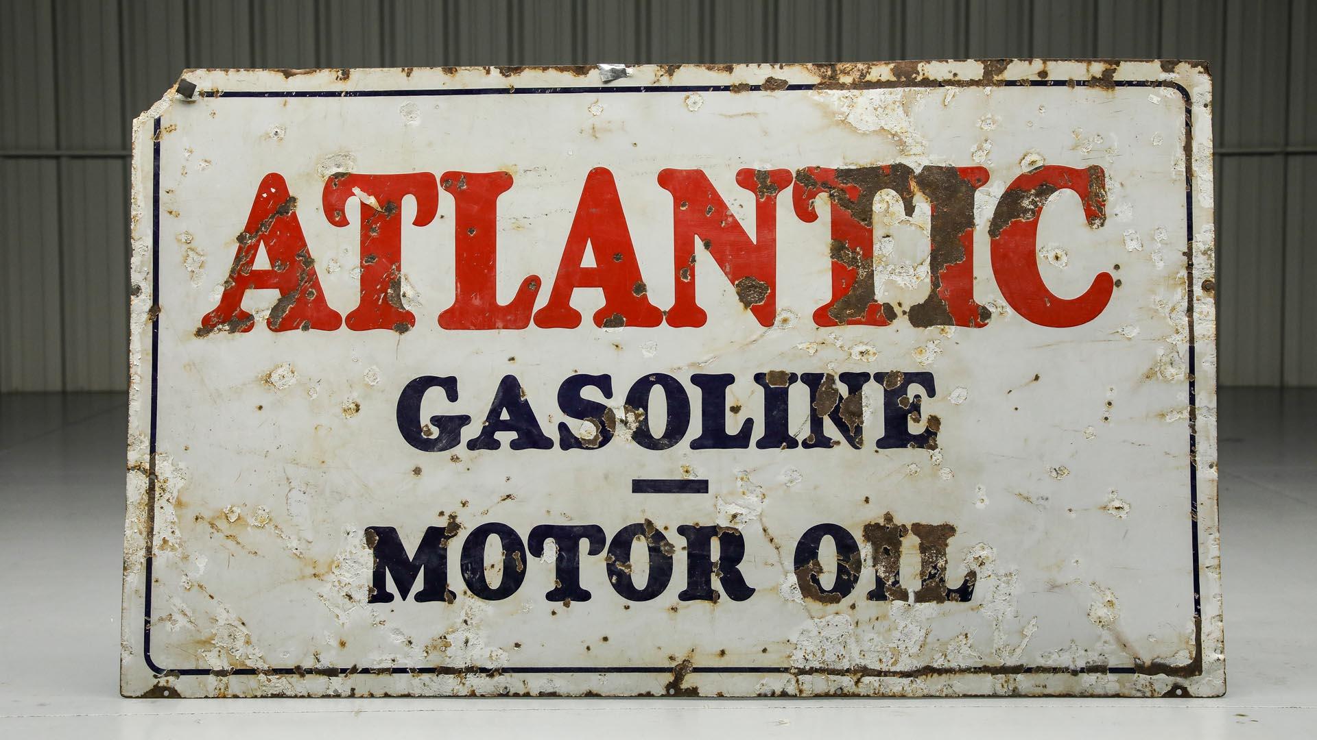 1960s Atlantic Gasoline Porcelain Sign
