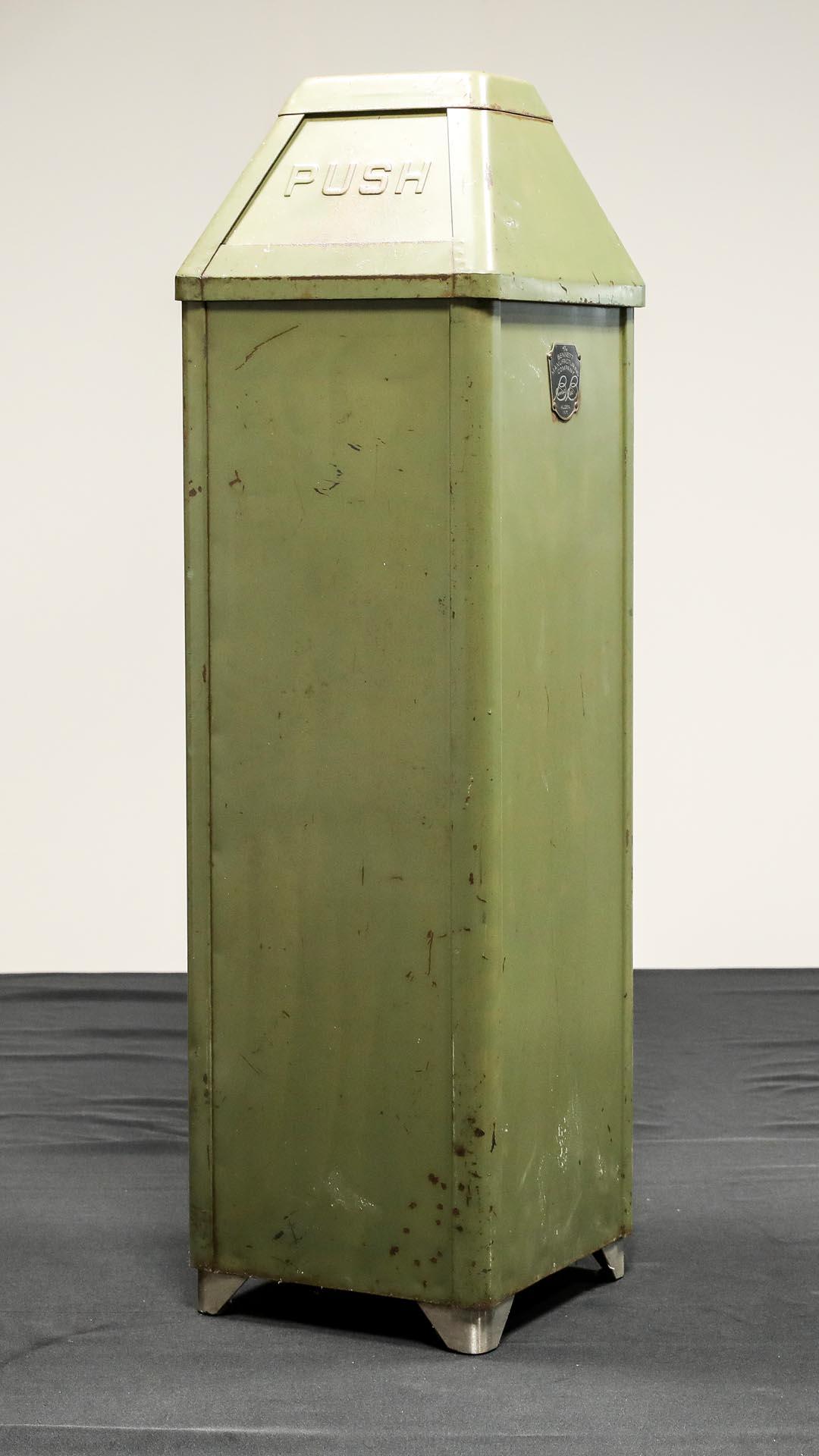 1950s Gas Station Steel Trash Receptacle