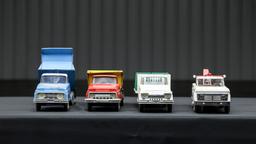 1960s Four Pressed Steel Toy Trucks