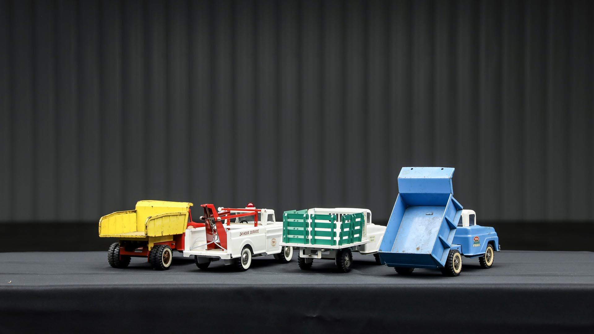 1960s Four Pressed Steel Toy Trucks