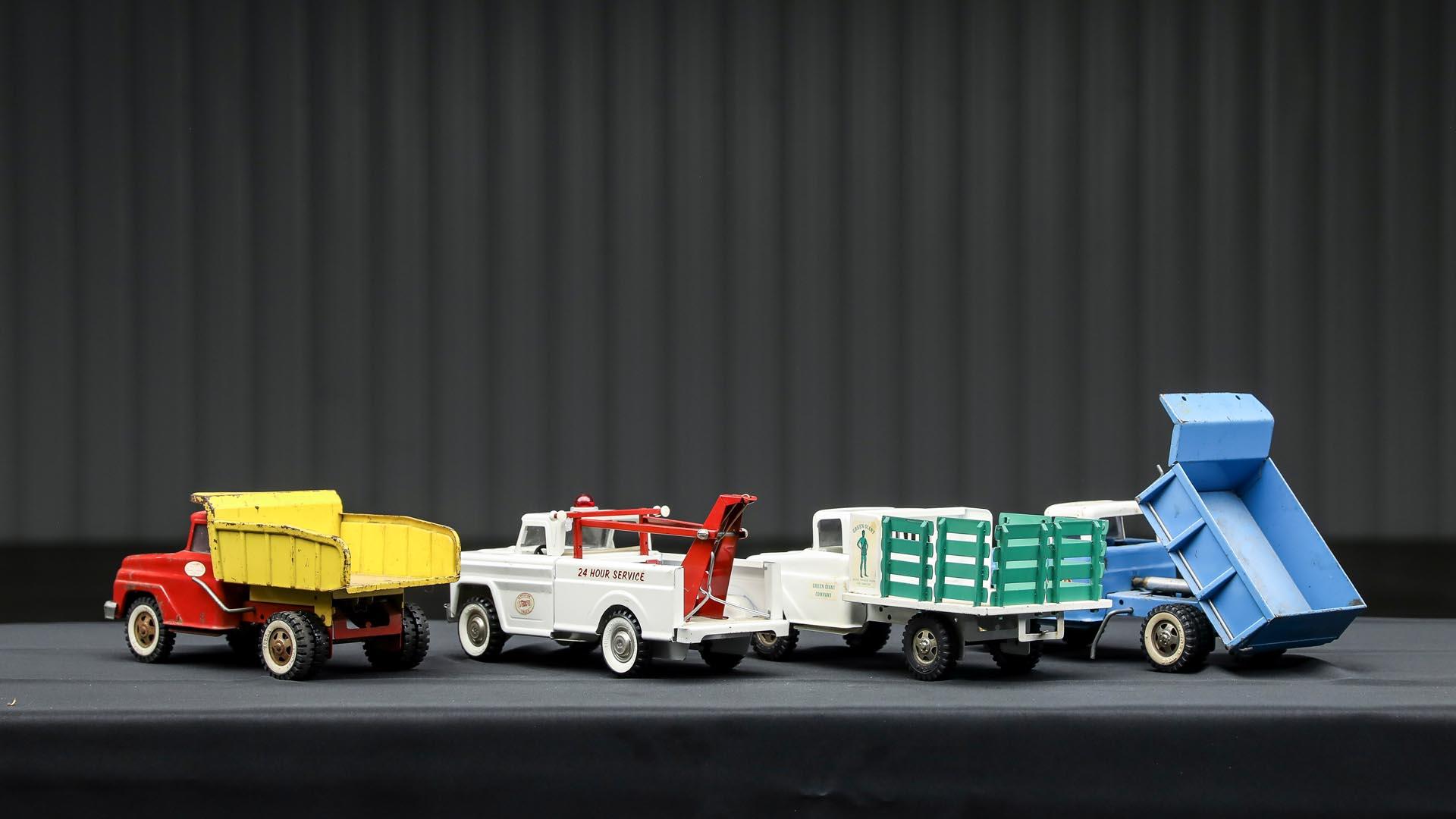 1960s Four Pressed Steel Toy Trucks