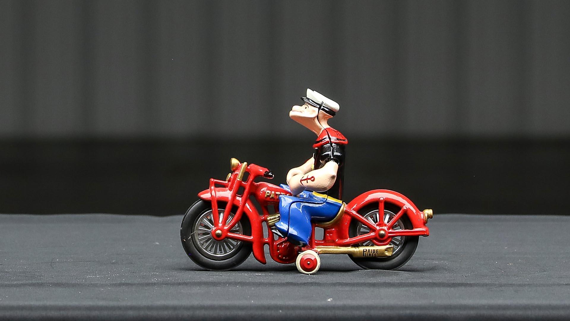 Popeye Cast Iron Motorcycle by Pride Line