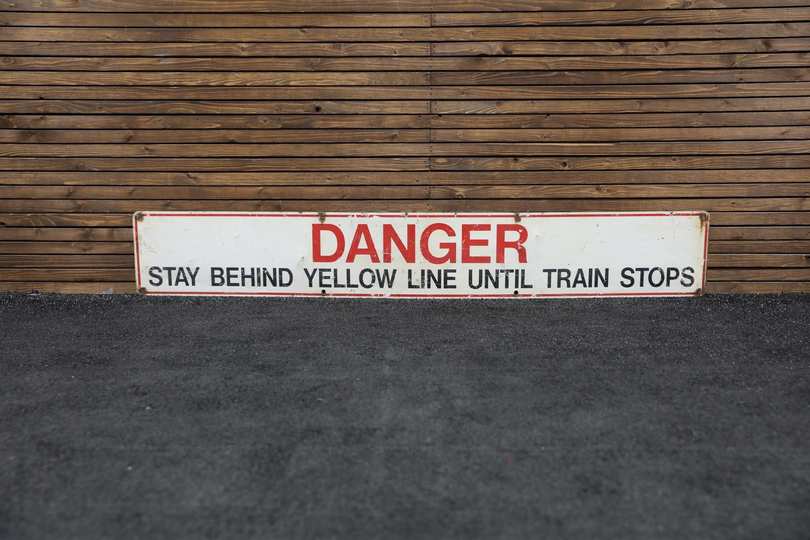 Railroad "Stand Behind the Line" Warning Double-Sided Sign