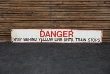 Railroad "Stand Behind the Line" Warning Double-Sided Sign