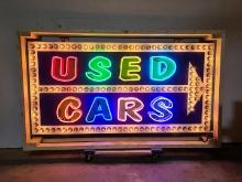 Custom Used Cars Animated Neon Lighted Sign