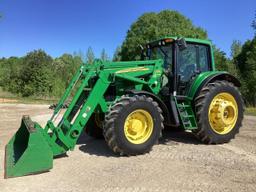 John Deere 7520 Tractor MFWD w/John Deere 741 Self Leveling Loader