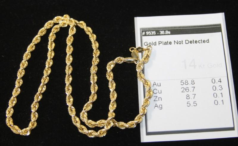 14KT GOLD  Rope Chain Necklace