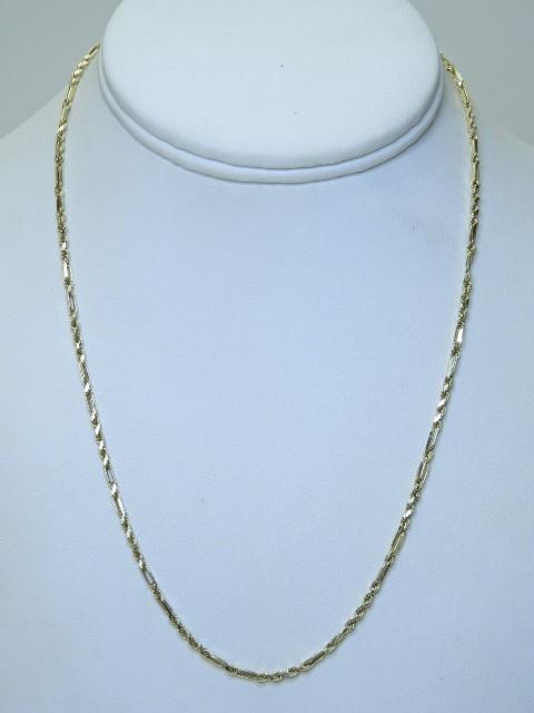 14K GOLD Fancy Chain Link Necklace