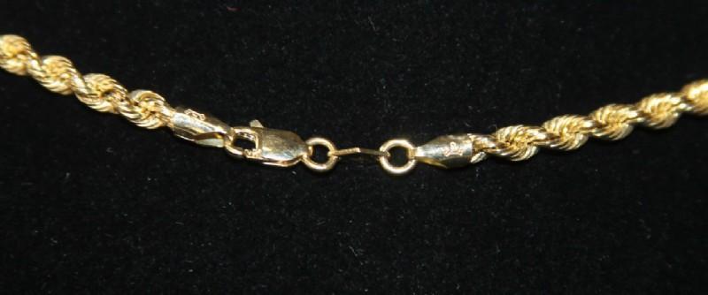 14KT GOLD  Rope Chain Necklace