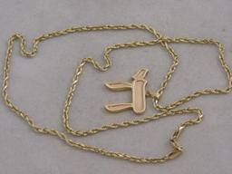 14k Yellow Gold Necklace with Jewish Symbol