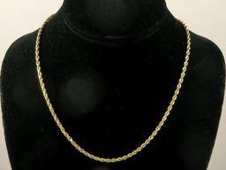 14K Gold Rope Link Chain-11.4g 18"