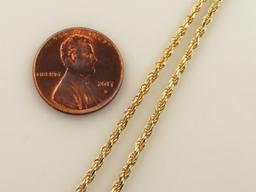 22" 18K Gold Rope Chain-10.6g