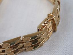 Vntg. 14Kt Gold Multi Panel Link Bracelet