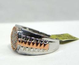 10k Diamond Cluster Two Tone Ring