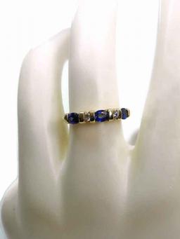 14k Gold Diamond & Sapphire Ring