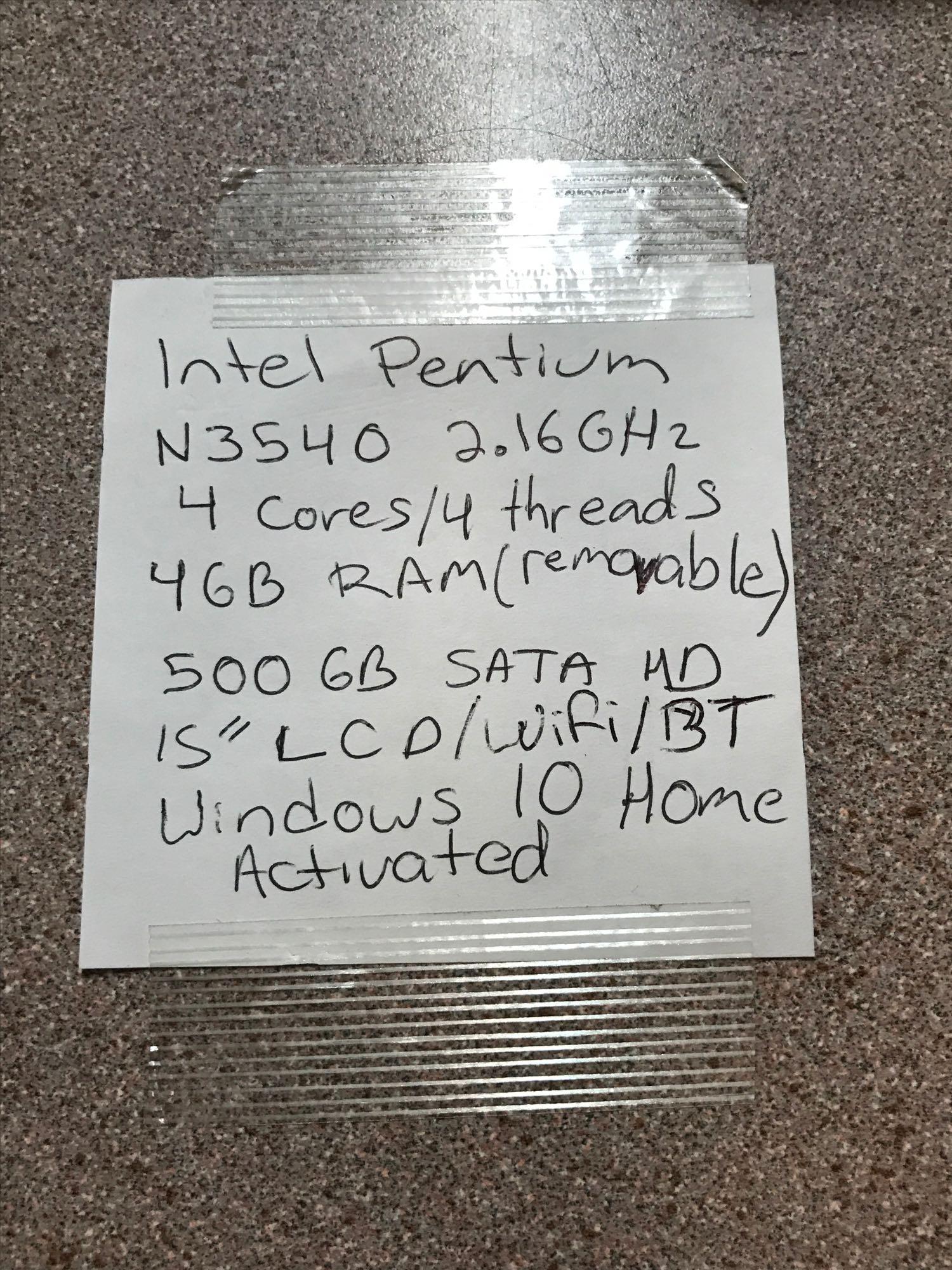 DELL Inspiron 15 3551 Intel N3540 2.16GHz 4GB RAM WiFi BT 15.6" LCD Windows 10 Home Laptop Computer