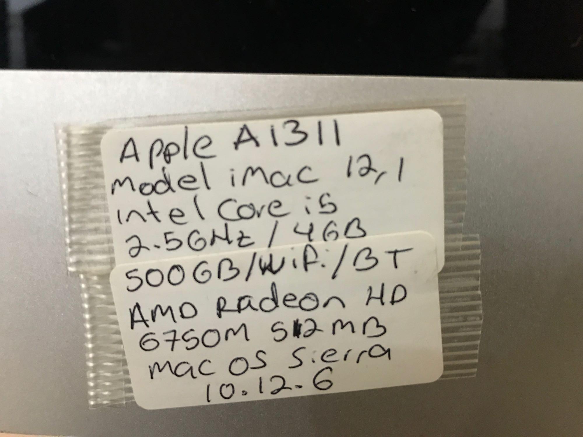 APPLE iMac A1311 Core i5 2.5GHz 4GB 500GB Sierra 10.12.6 WiFi BT 21.5" All-In-One Computer