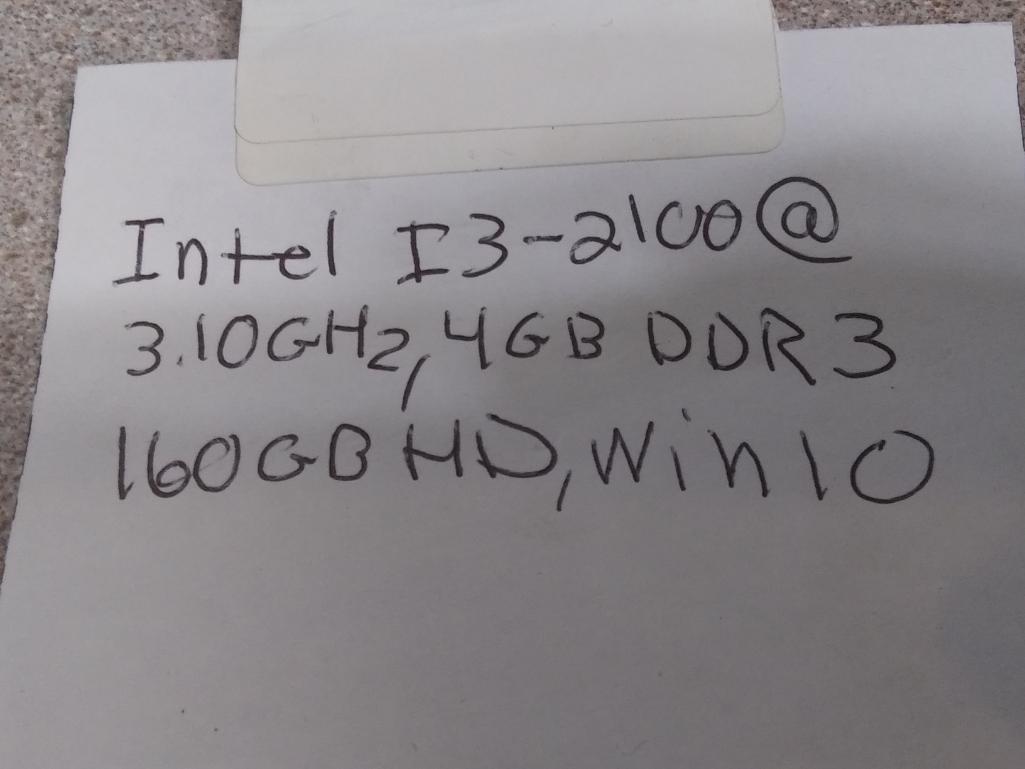 Intel i3-2100 3.1GHz 4GB 160GB Windows 10 Pro Desktop Computer