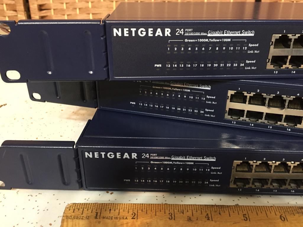 Netgear JS524 Prosafe 24 Port Gigabit RackMount Switch 3pcs