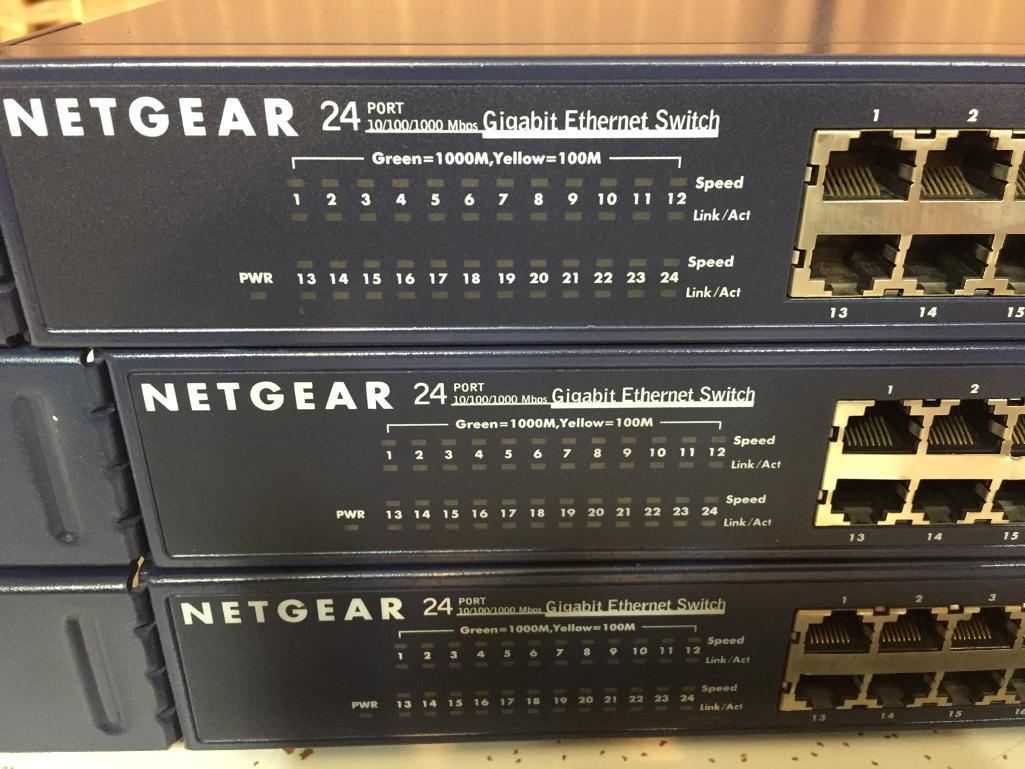 Netgear JS524 Prosafe 24 Port Gigabit RackMount Switch 3pcs