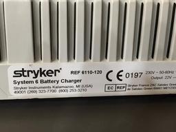 Stryker 6110-120 System 6 Battery Charger with 4 Batteries