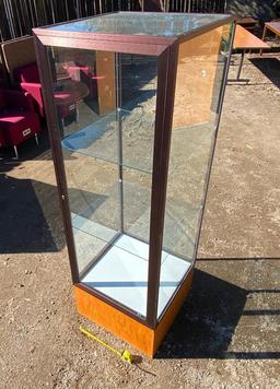 Glass Trophy Display Case - 2 Shelves Locked