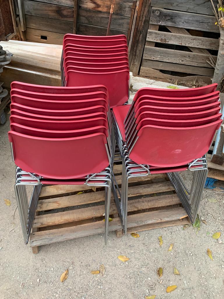 KI Matrix Plastic Stacking...Chairs Red - 24pcs ONE Lot