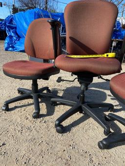 Four Matching Rolling Office Chairs - 4pcs