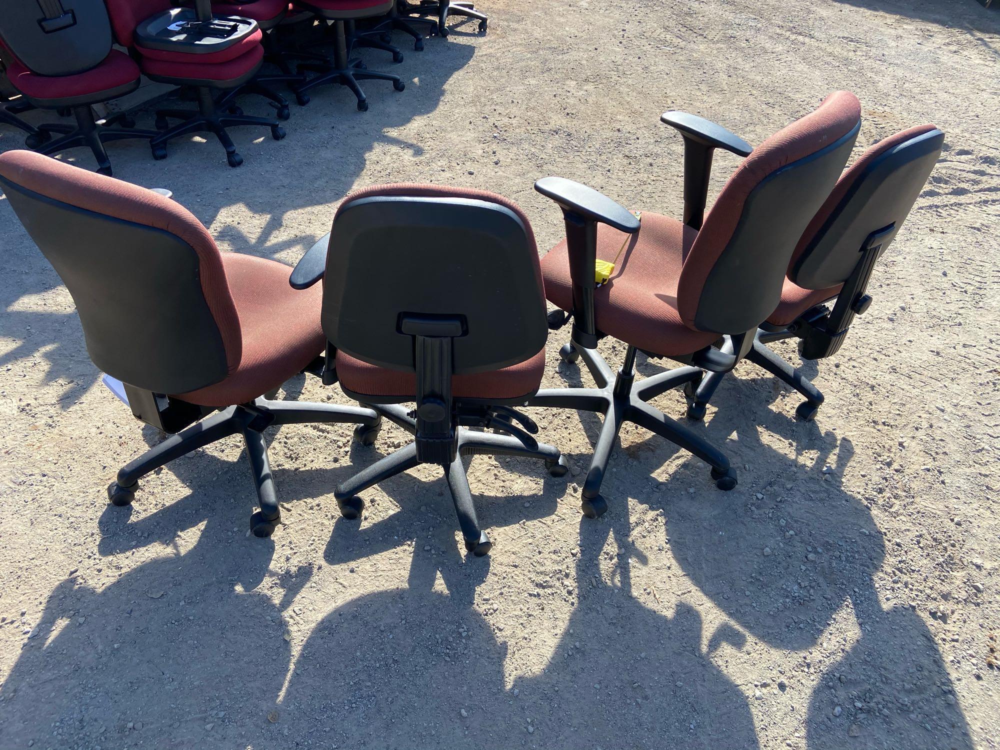 Four Matching Rolling Office Chairs - 4pcs