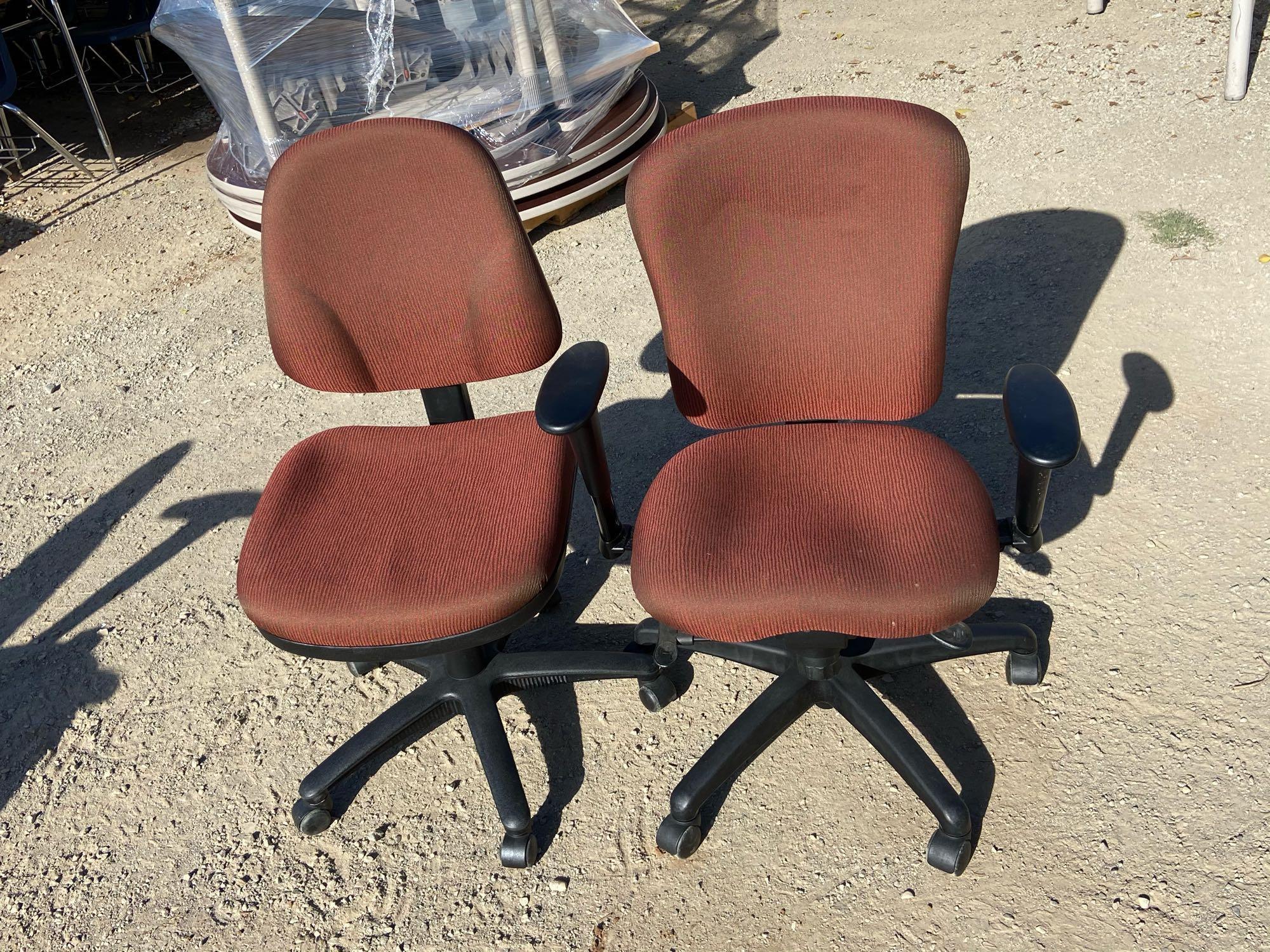 Four Matching Rolling Office Chairs - 4pcs