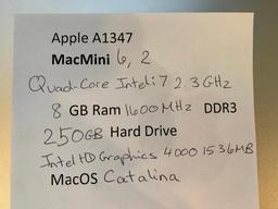Apple MacMini 6,2 A1347 Intel i7 Quad Core 2.3GHz 8GB 250GB MacOS Catalina Mini Desktop Computer