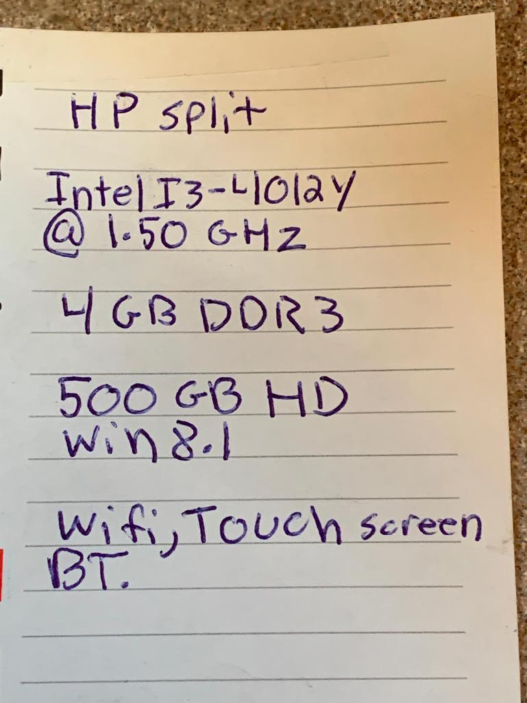 HP Split 13" Intel Core i3-4012Y 1.5GHz 4GB 500GB Wifi BT Touch-Screen Win 8.1 Laptop Computer